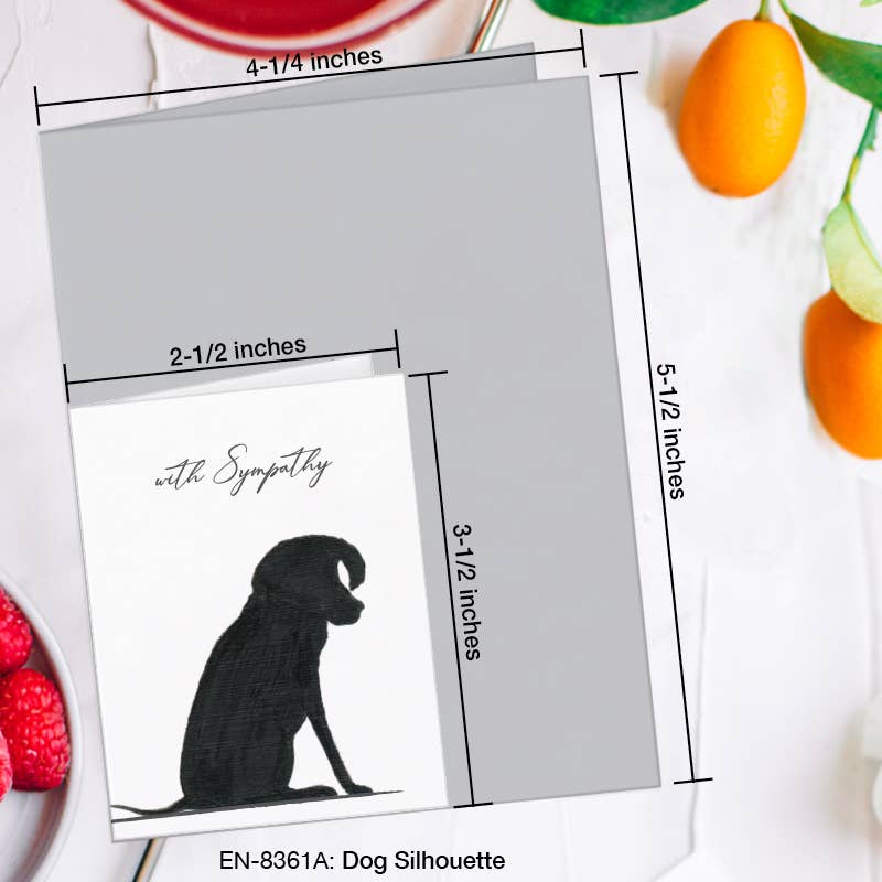 Dog Silhouette, Greeting Card (8361A), Enclosure, www.printedcanvas.com