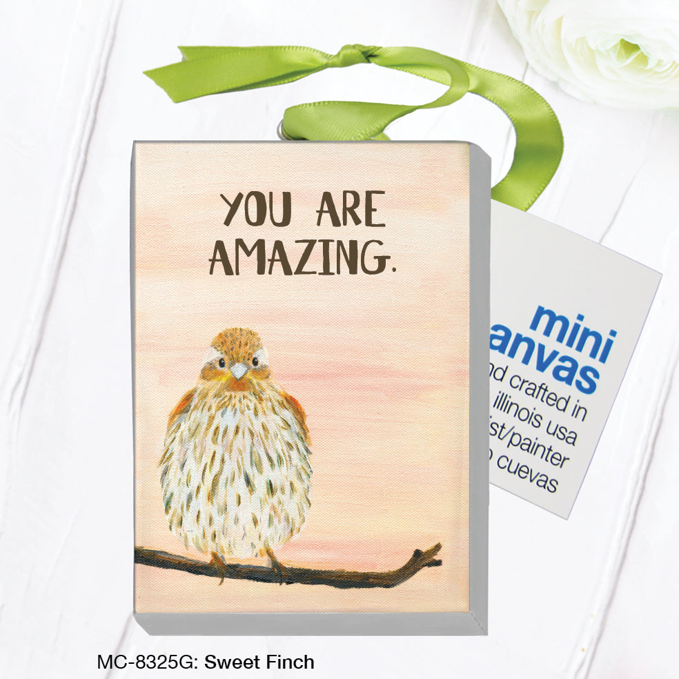 Sweet Finch, Mini Canvas (MC-8325G), Front, printedcanvas.com