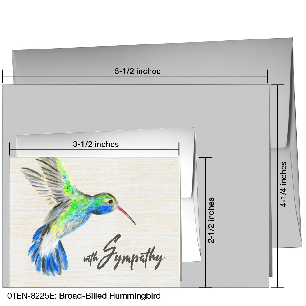Broad-Billed Hummingbird, Greeting Card (8225E), Enclosure, www.printedcanvas.com