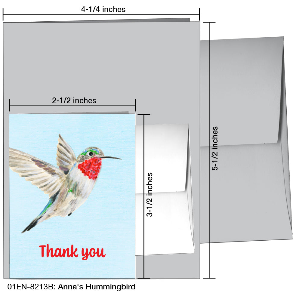 Anna's Hummingbird, Greeting Card (8213B), Enclosure Card, www.printedcanvas.com