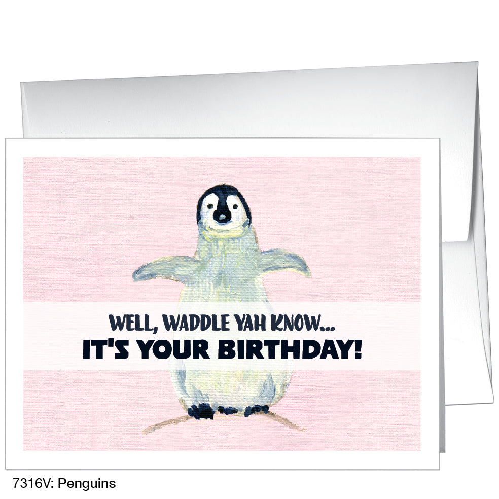 Penguins, Greeting Card (7316V), A2 Card, printedcanvas.com