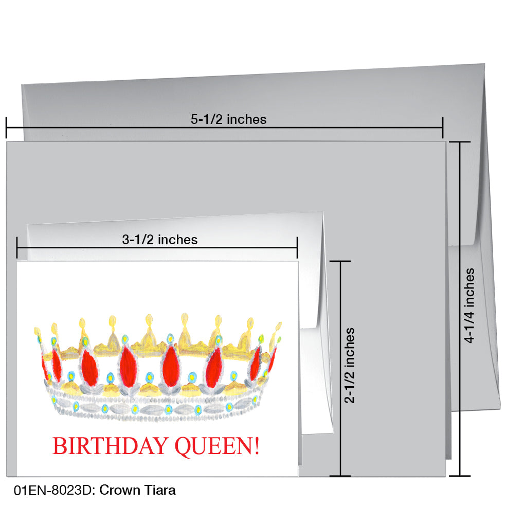 Crown Tiara, Greeting Card (8023D), Enclosure, www.printedcanvas.com