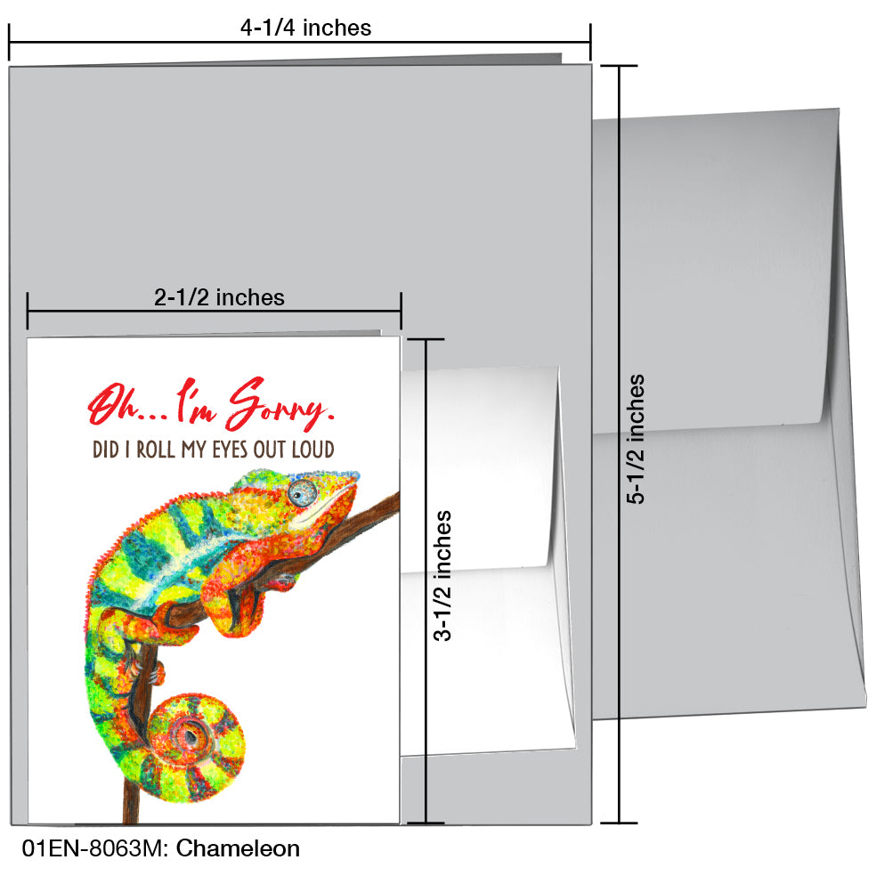 Chameleon, Greeting Card (8063M), Enclosure, www.printedcanvas.com