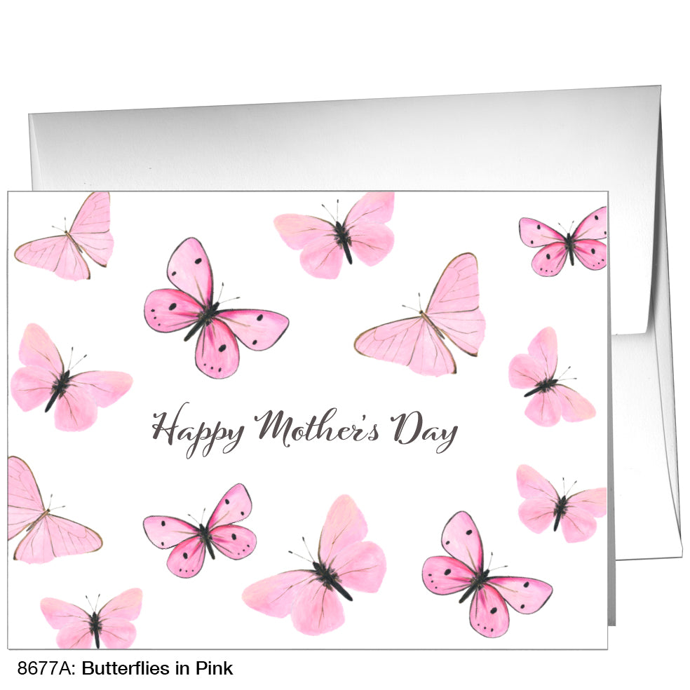Butterflies in Pink, Greeting Card (8677A), A2, printedcanvas.com
