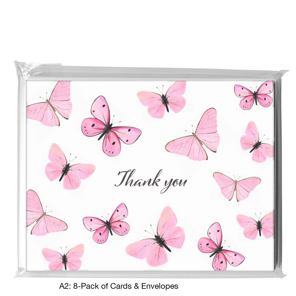 Butterflies in Pink, Greeting Card (8677G), A2 8-Pack, printedcanvas.com