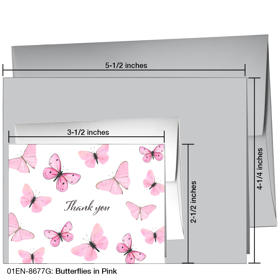 Butterflies in Pink, Greeting Card (8677G), Enclosure, www.printedcanvas.com