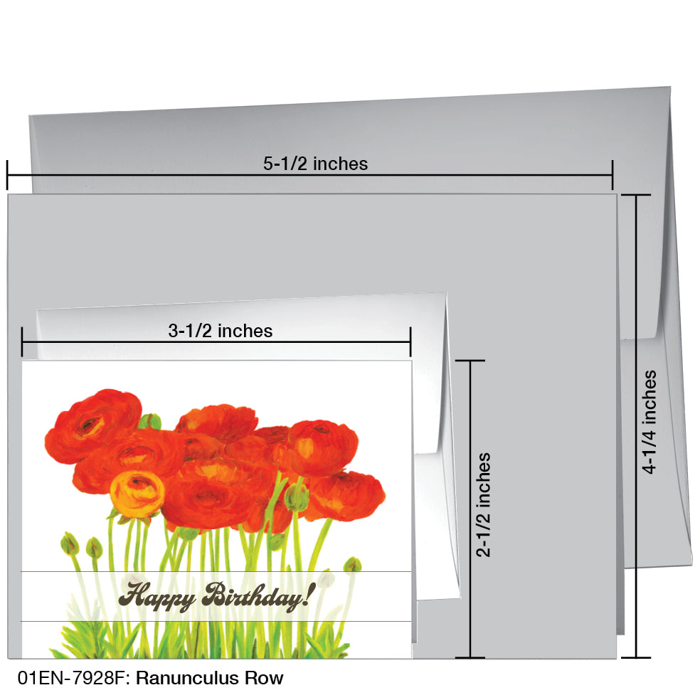 Ranunculus Row, Greeting Card (7928F), Enclosure, www.printedcanvas.com