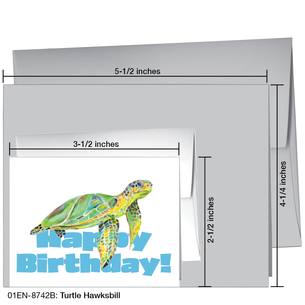 Turtle Hawksbill, Greeting Card (8742B), Enclosure, www.printedcanvas.com