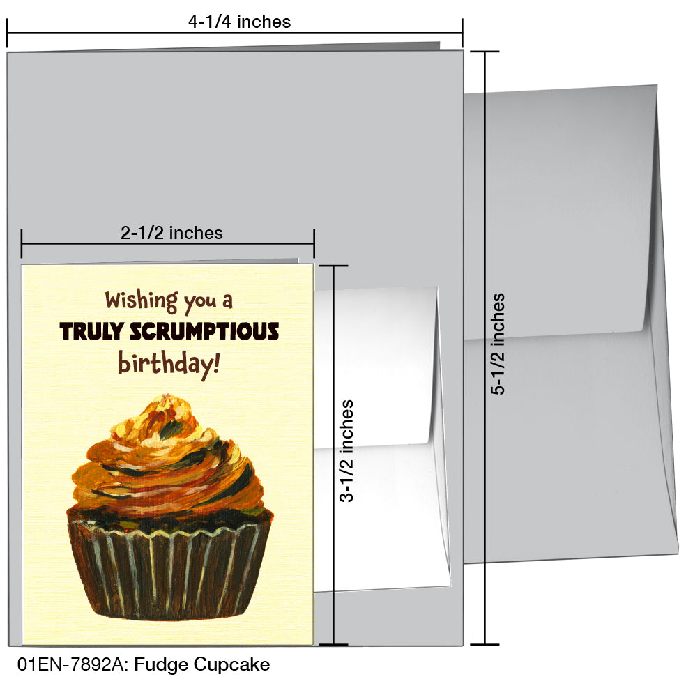 Fudge Cupcake, Greeting Card (7892A), Enclosure, www.printedcanvas.com