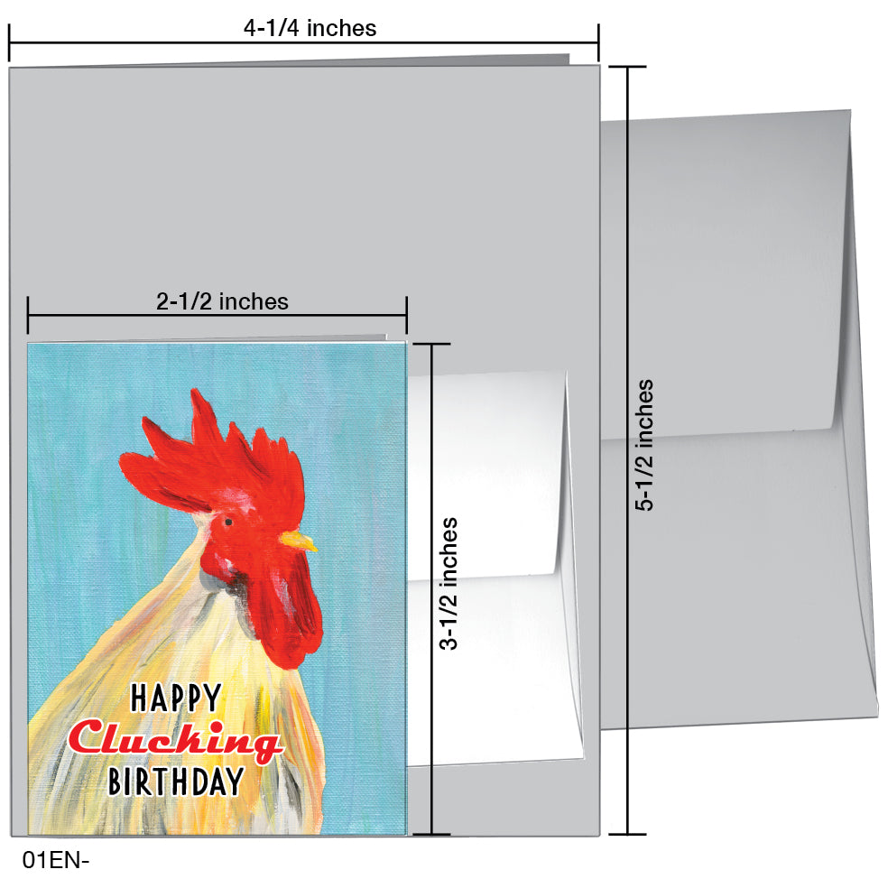 Rooster Faverolles, Greeting Card (8371B), Enclosure, printedcanvas.com