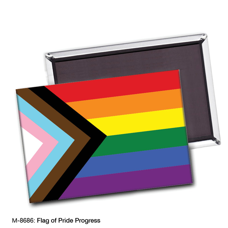 Flag of Pride Progress, Magnet (M-8686B), front, printedcanvas.com