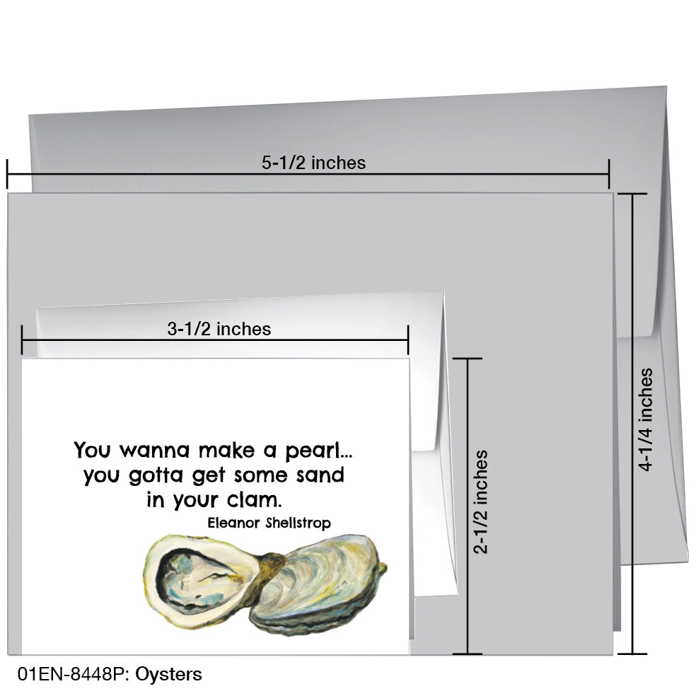 Oysters, Greeting Card (8448P), Enclosure Card, www.printedcanvas.com