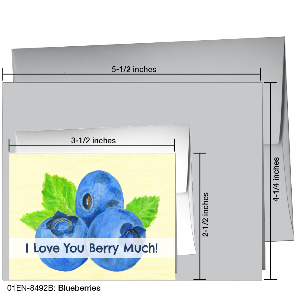 Blueberries, Greeting Card (8492B), Enclosure, www.printedcanvas.com