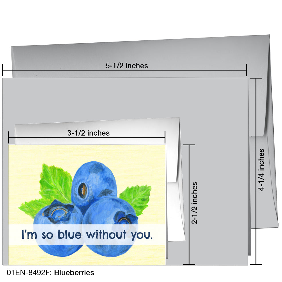Blueberries, Greeting Card (8492F), Enclosure, www.printedcanvas.com