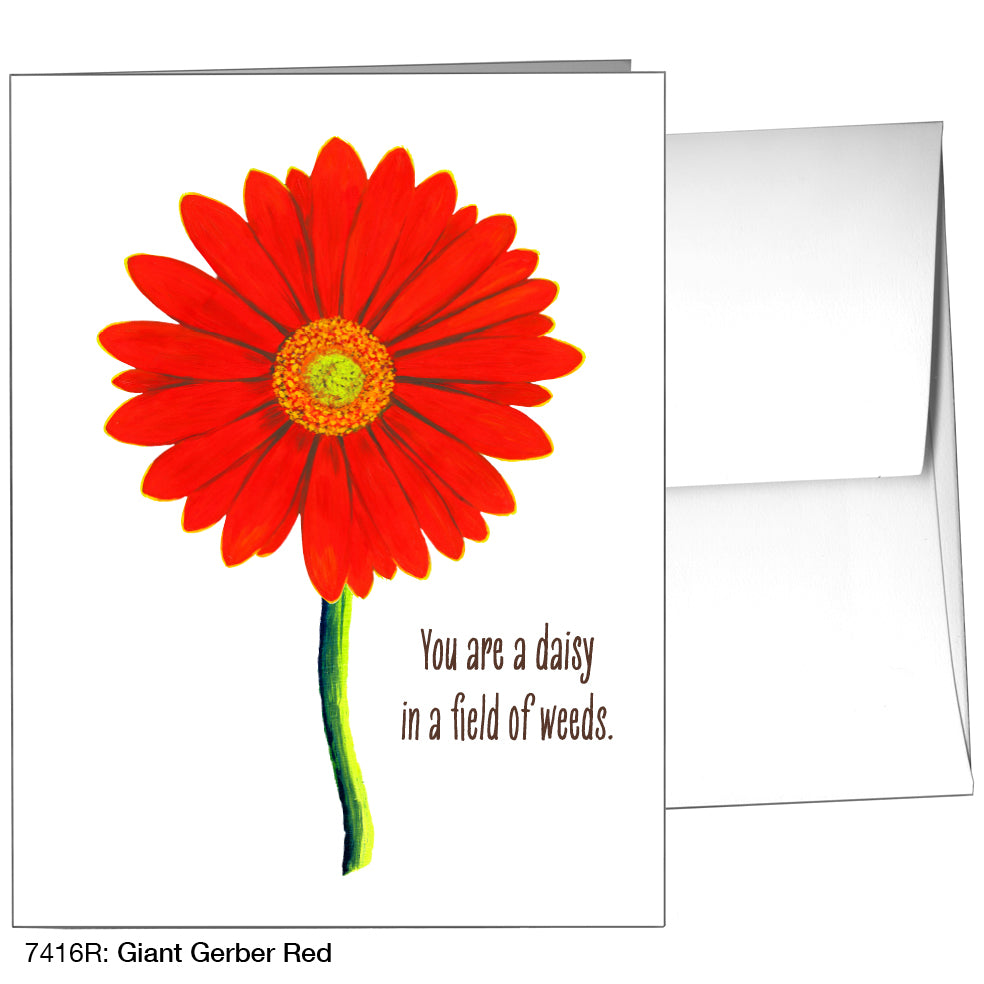 Giant Gerber Red, Greeting Card (7416R), A2, printedcanvas.com