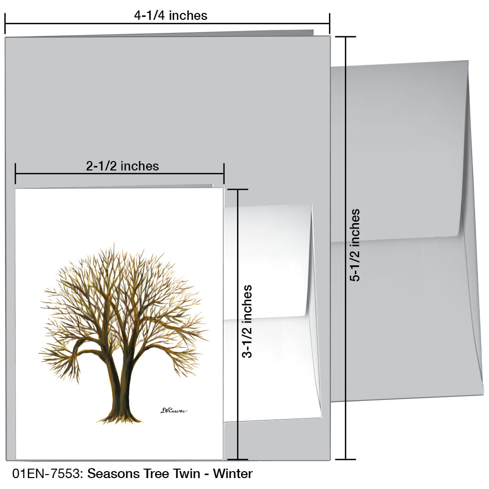 Seasons Tree Twin, Greeting Card (7553), Enclosure, printedcanvas.com
