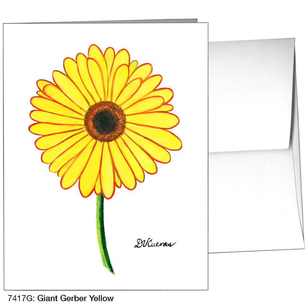 Giant Gerber Yellow, Greeting Card (7417G), A2, printedcanvas.com