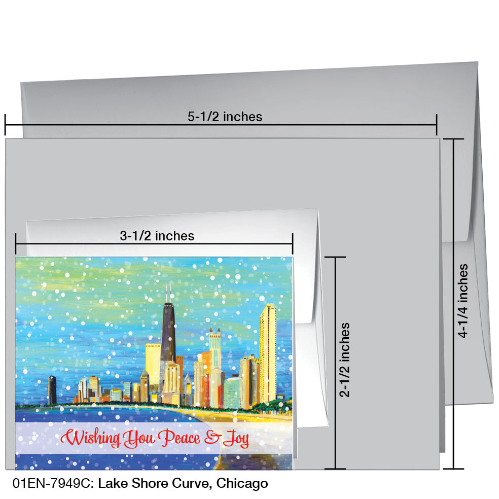 Lake Shore Curve, Chicago, Greeting Card (7949C), Enclosure Card, www.printedcanvas.com
