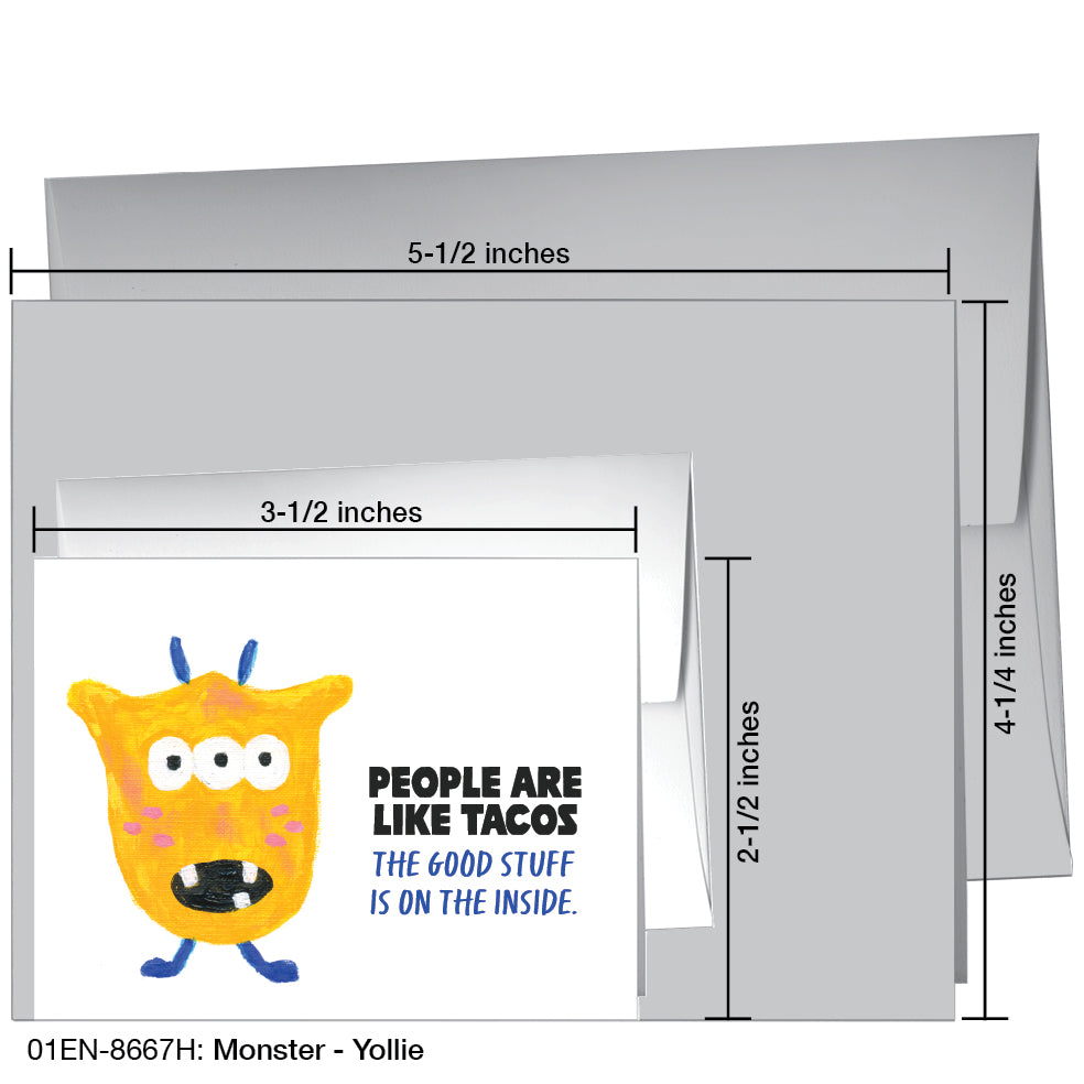 Monster - Yollie, Greeting Card (8667H), Enclosure, www.printedcanvas.com