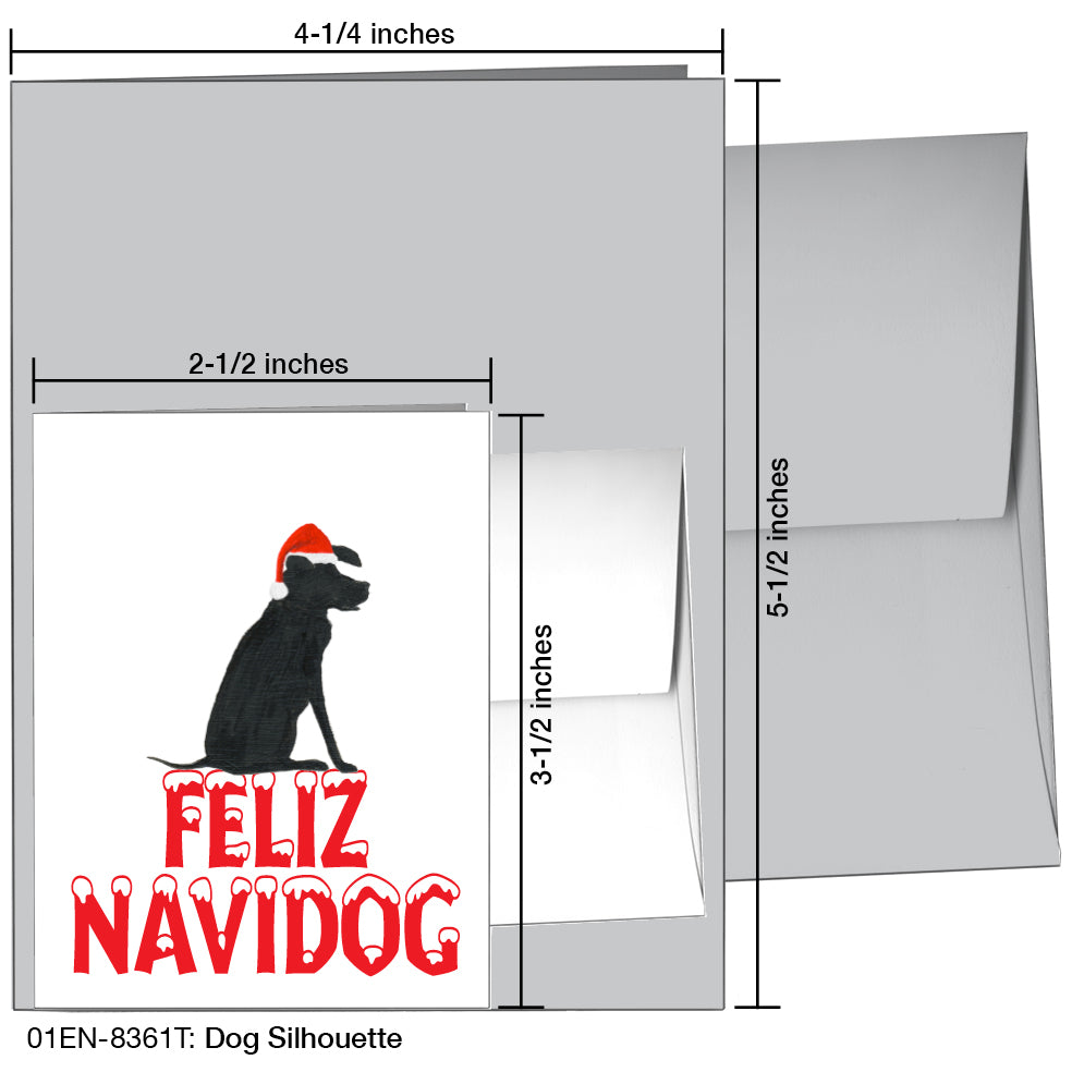 Dog Silhouette, Greeting Card (8361T), Enclosure, www.printedcanvas.com