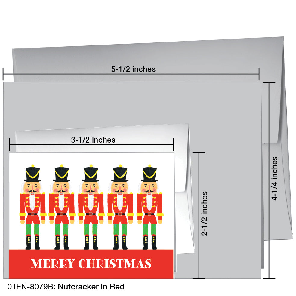 Nutcracker in Red, Greeting Card (8079B), Enclosure Card, www.printedcanvas.com