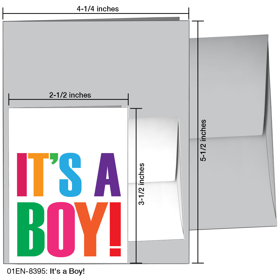 It's a Boy!, Greeting Card (8395A), Enclosure Card, www.printedcanvas.com