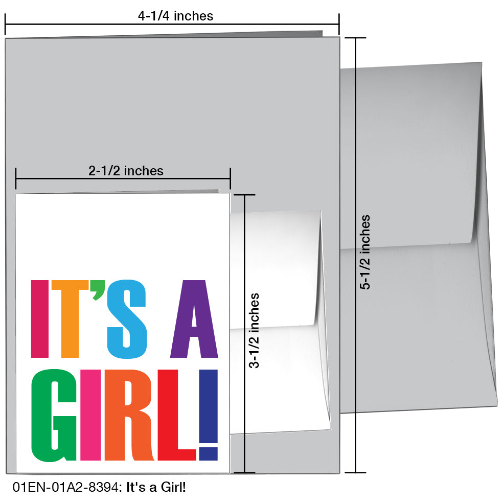 It's a Girl!, Greeting Card (8394A), Enclosure Card, www.printedcanvas.com