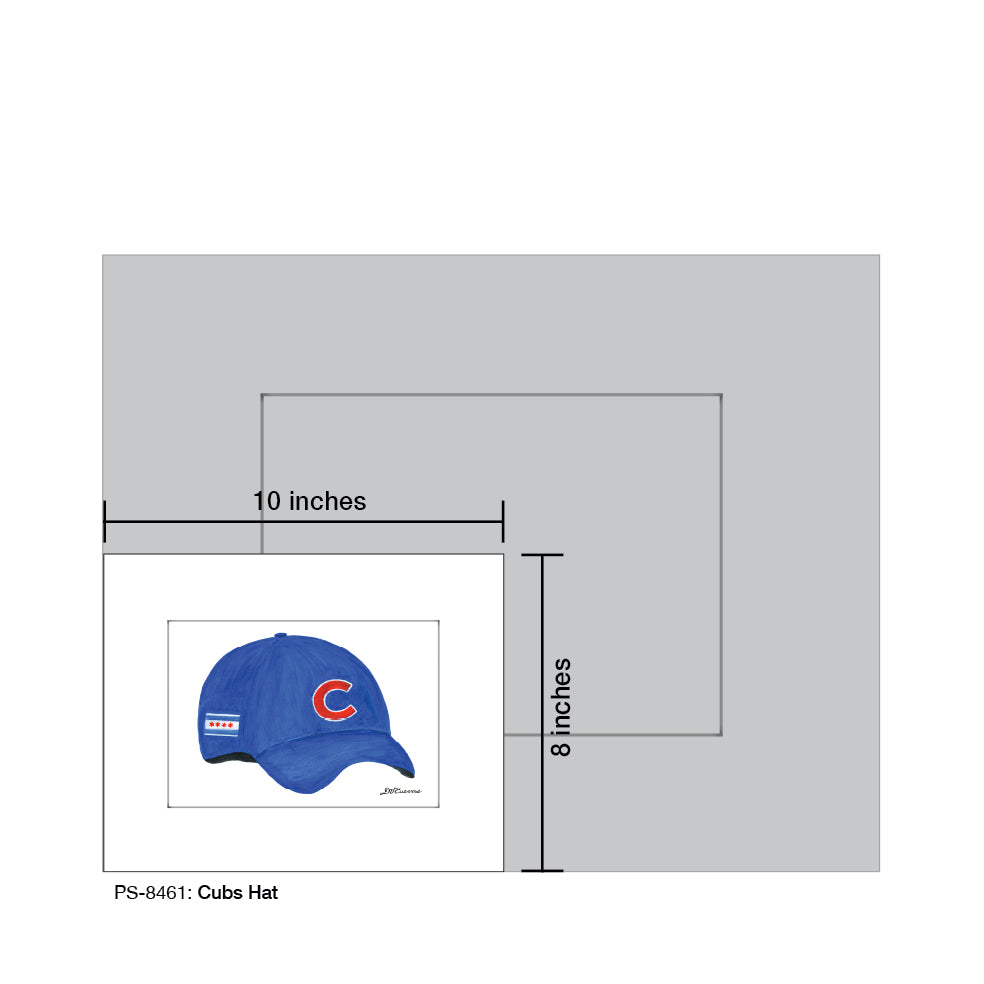 Cubs Hat, Print (#8461H), Print Matted, www.printedcanvas.com