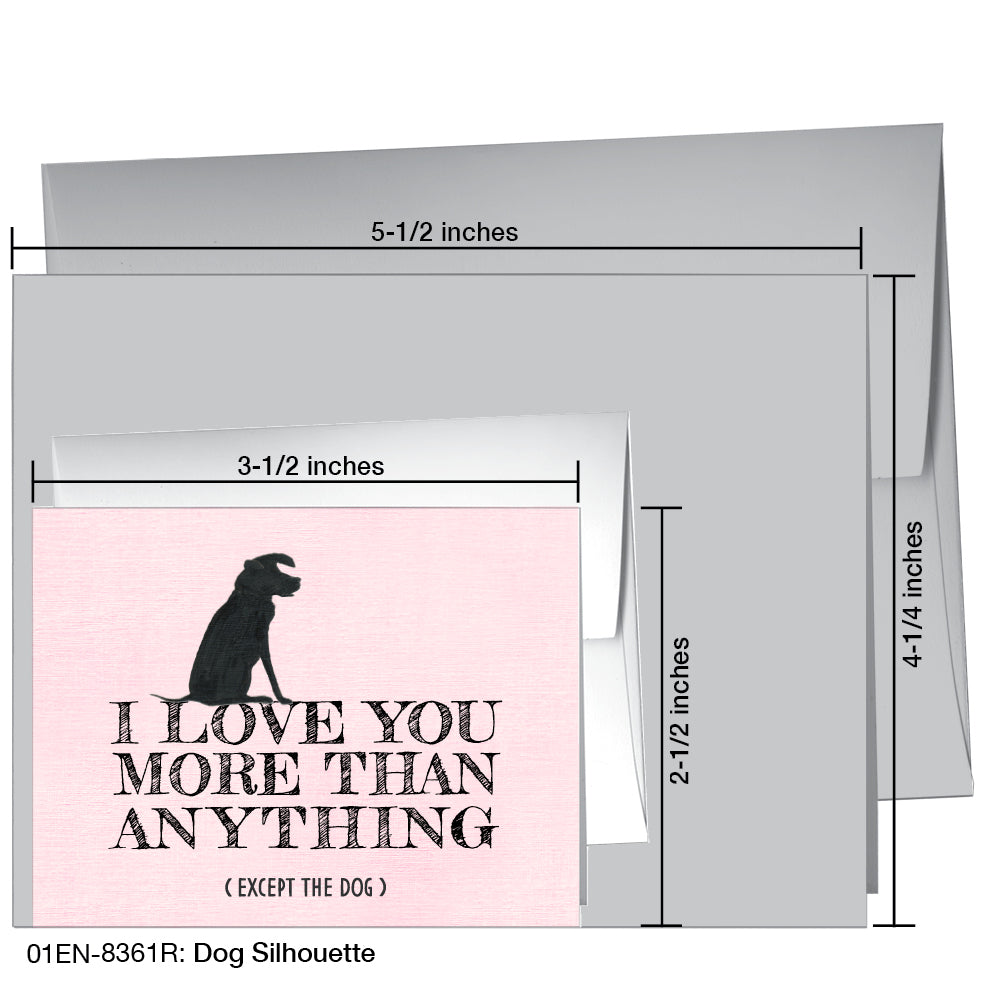 Dog Silhouette, Greeting Card (8361R), Enclosure, www.printedcanvas.com