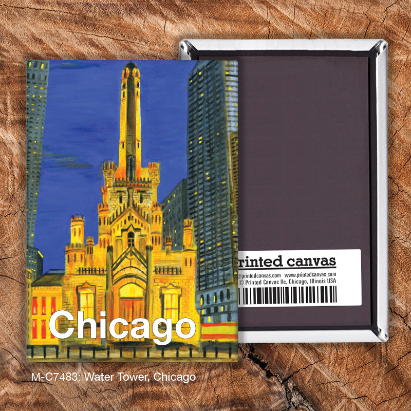 Water Tower, Chicago, Magnet (M-7483A), front, printedcanvas.com