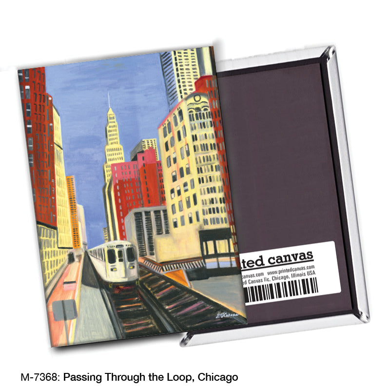 Passing through the Loop, Chicago, Magnet (M-7368A), blank, printedcanvas.com