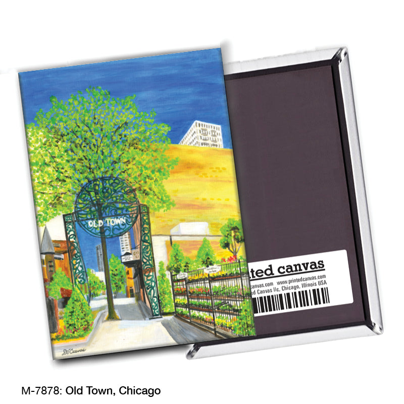 Old Town, Chicago, Magnet (M-7878A), blank, printedcanvas.com