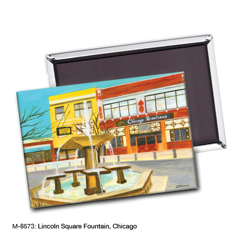 Lincoln Square Fountain, Chicago, Magnet (M-8573A), blank, printedcanvas.com