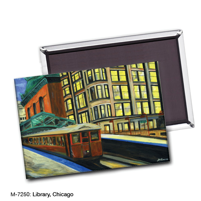 Library, Chicago, Magnet (M-7250A), blank, printedcanvas.com