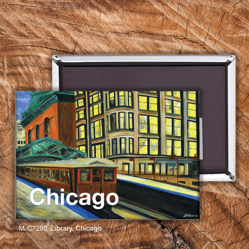 Library, Chicago, Magnet (M-7250A), front, printedcanvas.com