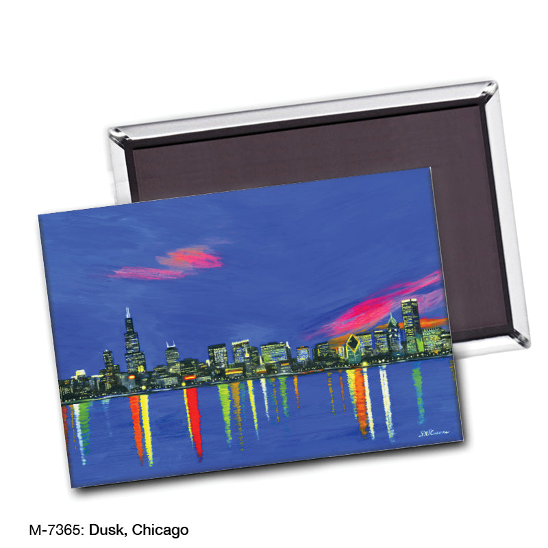 Dusk, Chicago, Magnet (M-7365A), blank, printedcanvas.com