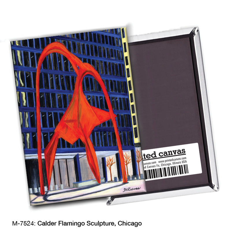 Calder Flamingo Sculpture, Chicago, Magnet (M-7524A), blank, printedcanvas.com