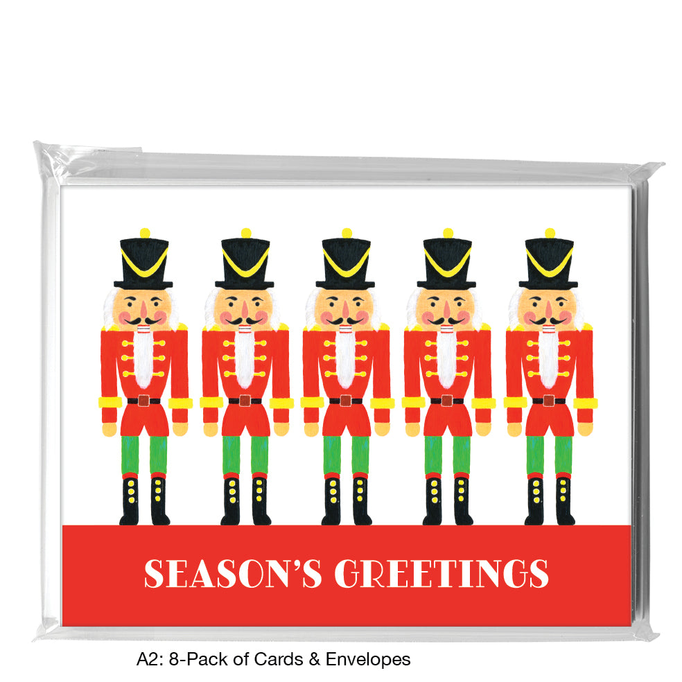 Nutcracker In Red, Greeting Card (8079G), A2 8-Pack, printedcanvas.com
