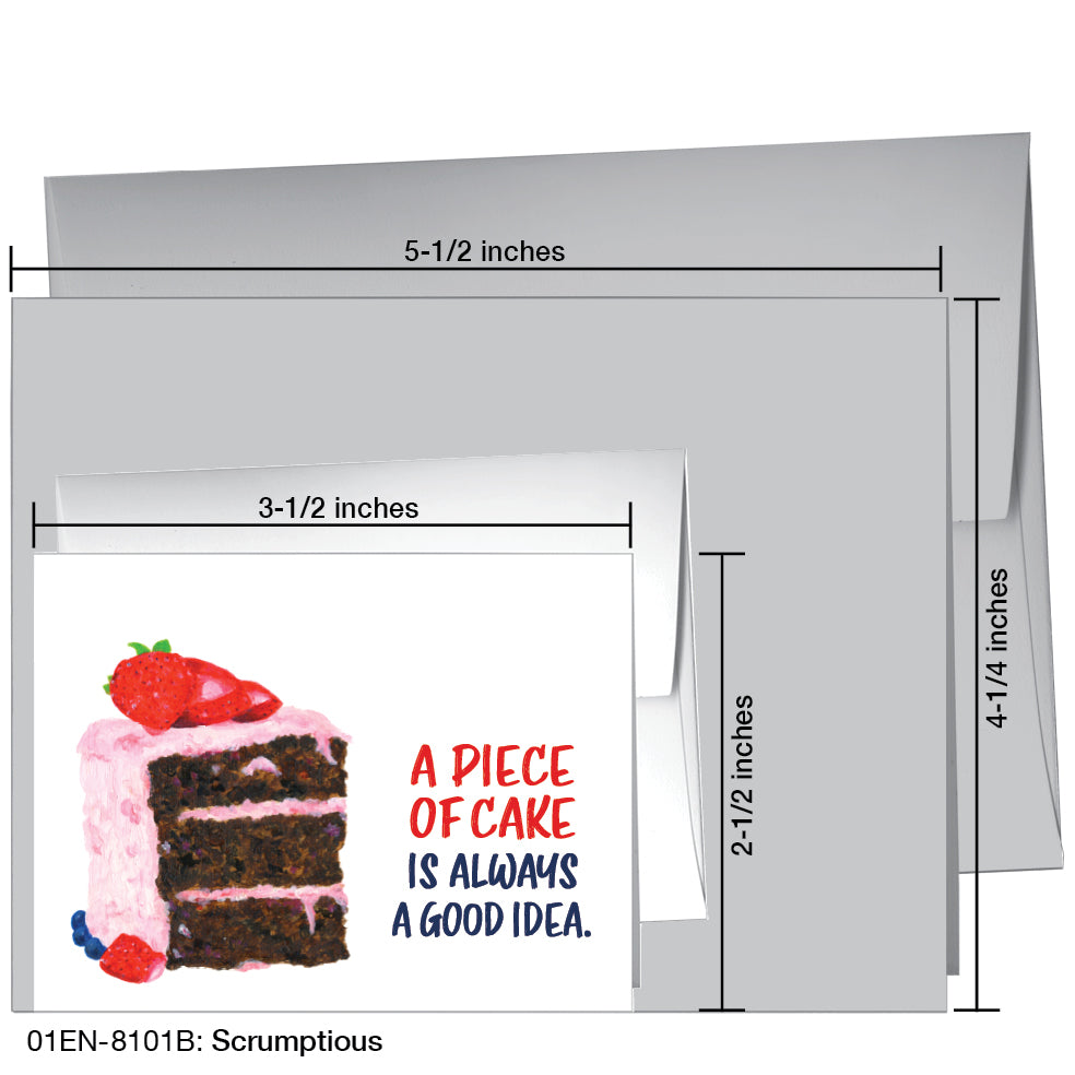 Scrumptious, Greeting Card (8101B), Enclosure, www.printedcanvas.com