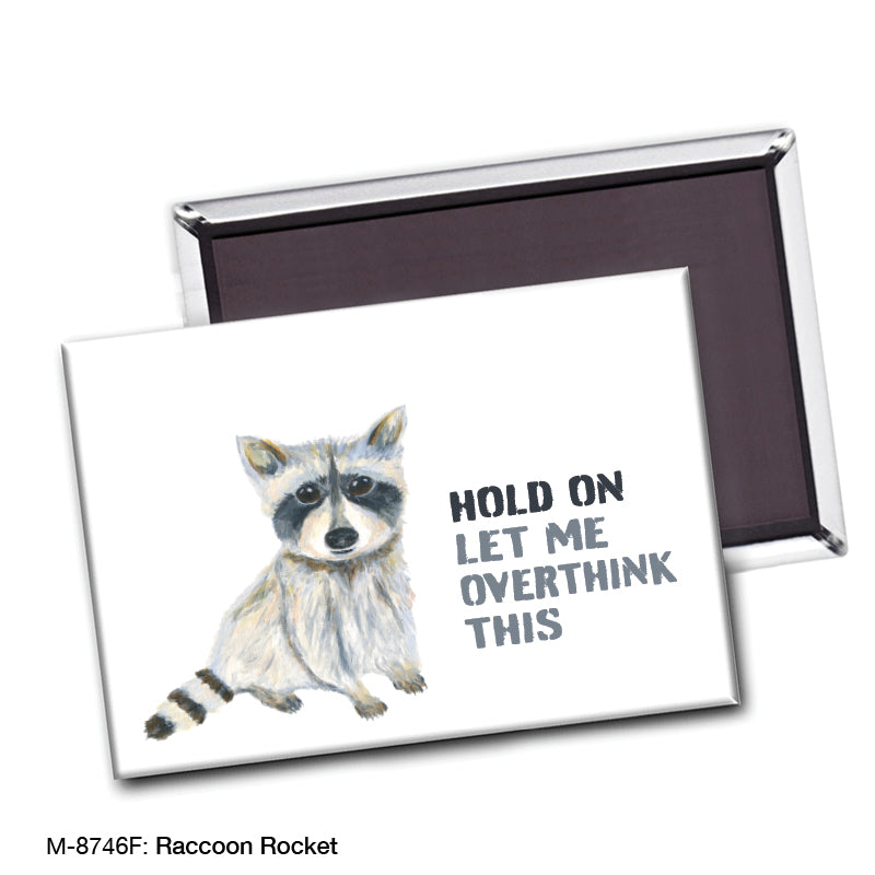 Raccoon Rocket, Magnet (M-8746F), front, printedcanvas.com