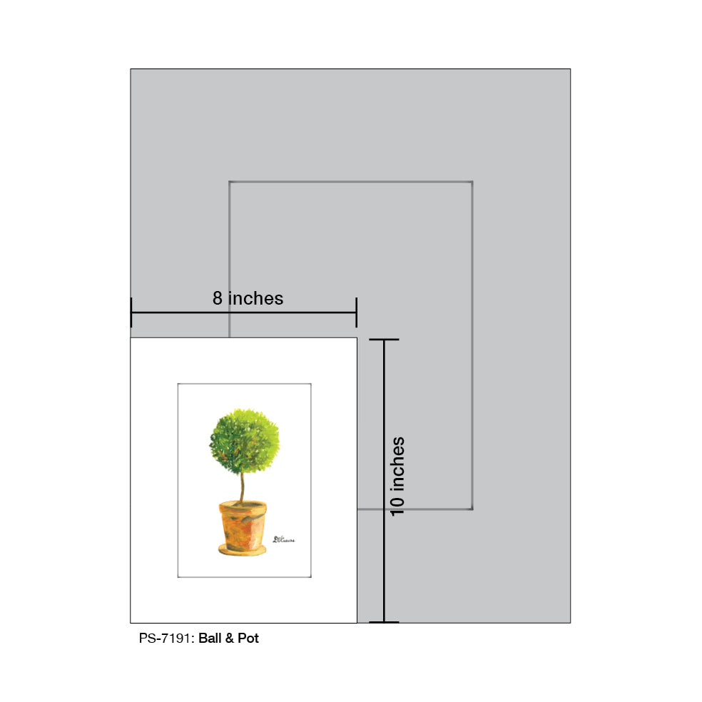 Ball & Pot, Print (#7191A), Print Matted, www.printedcanvas.com