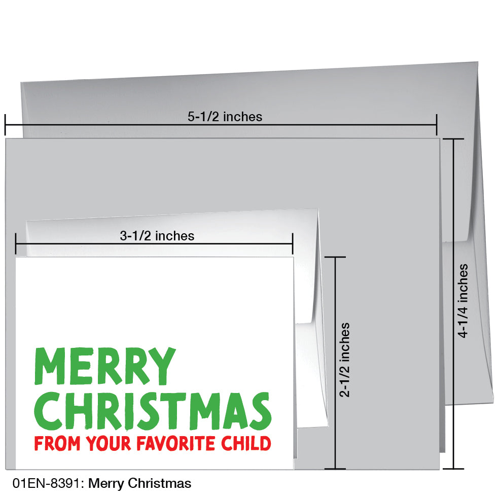 Merry Christmas, Greeting Card (8391C), Enclosure, www.printedcanvas.com