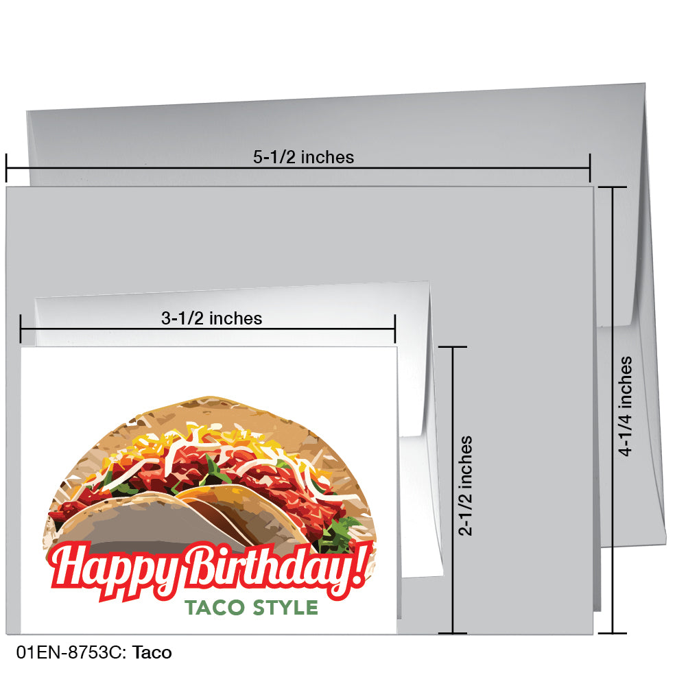 Taco, Greeting Card (8753C), Enclosure, www.printedcanvas.com