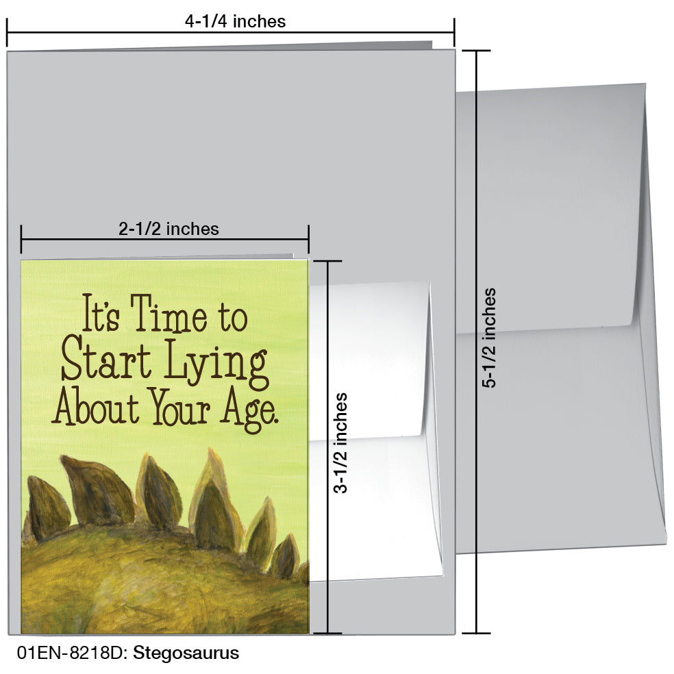 Stegosaurus, Greeting Card (8218D), Enclosure Card, www.printedcanvas.com