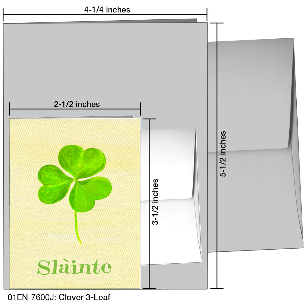 Clover 3-Leaf, Greeting Card (7600J), Enclosure, printedcanvas.com
