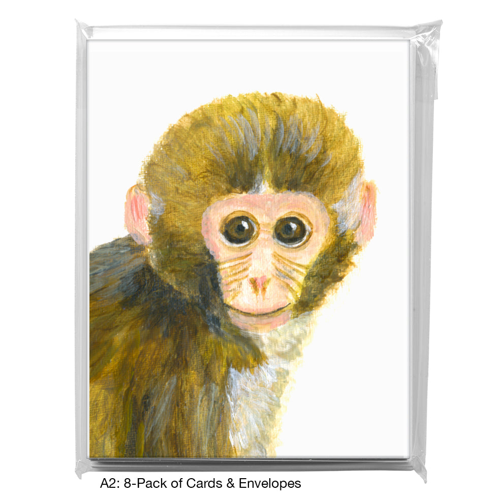 Cuddles Monkey, Greeting Card (8416E), A2 8-Pack, printedcanvas.com