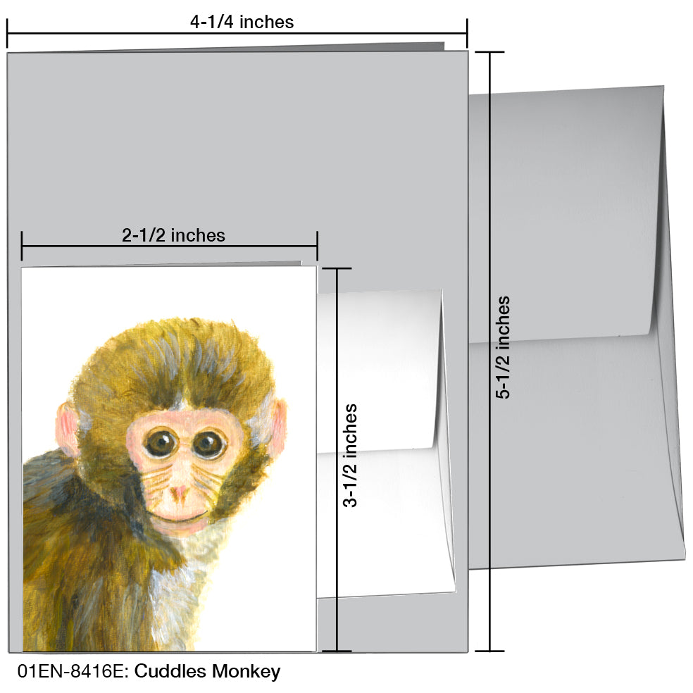 Cuddles Monkey, Greeting Card (8416E), Enclosure, printedcanvas.com