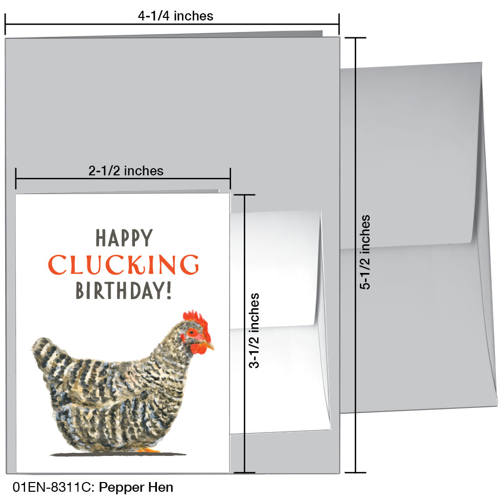 Pepper Hen, Greeting Card (8311C), Enclosure, www.printedcanvas.com
