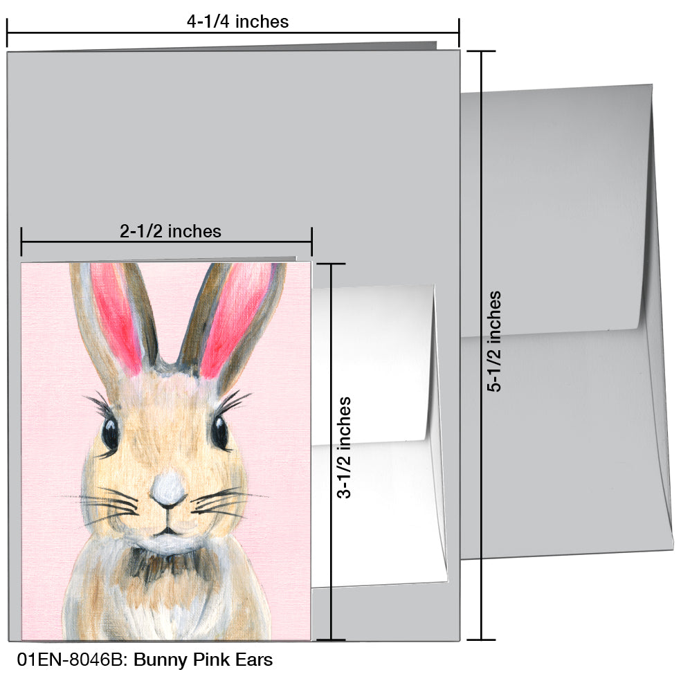 Bunny Pink Ears, Greeting Card (8046B), Enclosure, printedcanvas.com