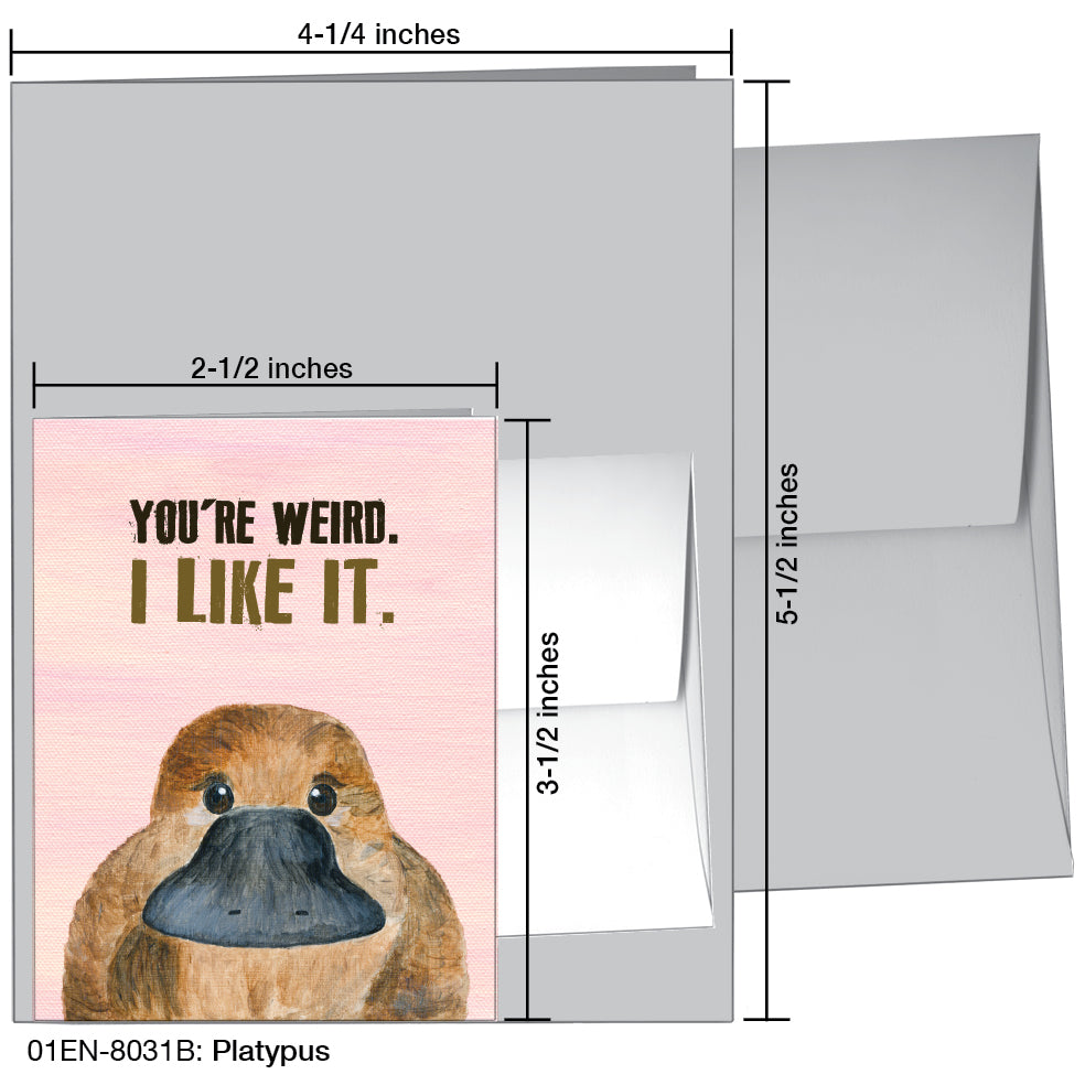 Platypus, Greeting Card (8031B), Enclosure, www.printedcanvas.com